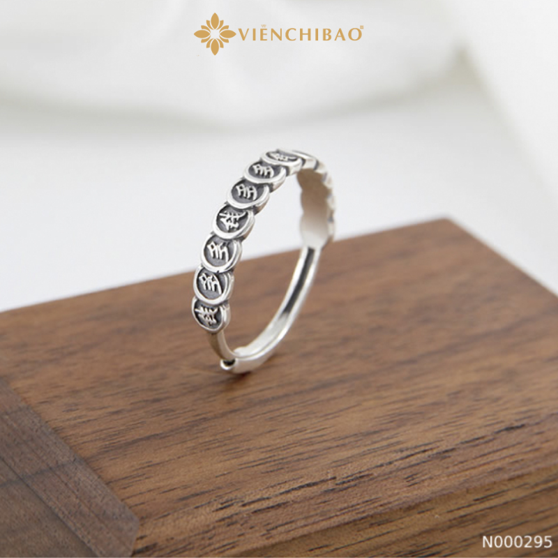 Nhẫn bạc nữ đồng tiền