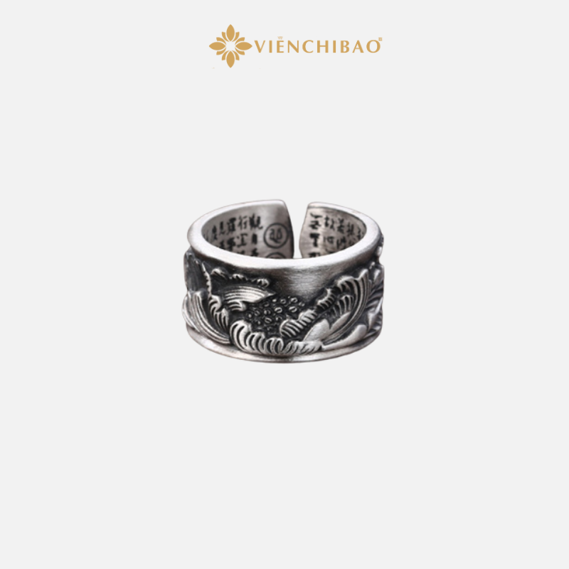 Nhẫn bạc nữ hoa mẫu đơn