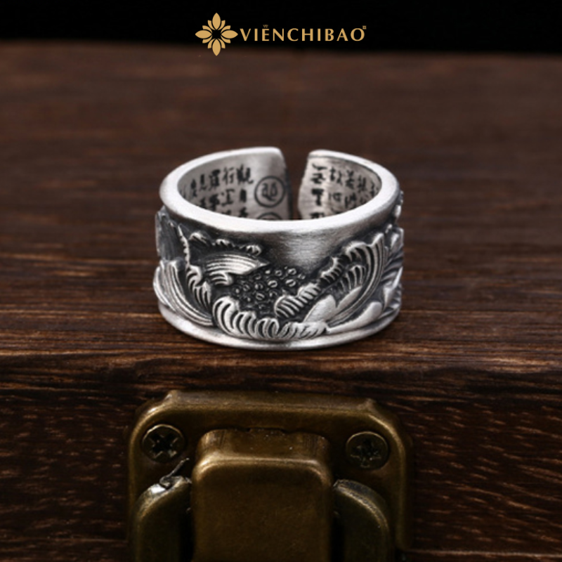 Nhẫn bạc nữ hoa mẫu đơn