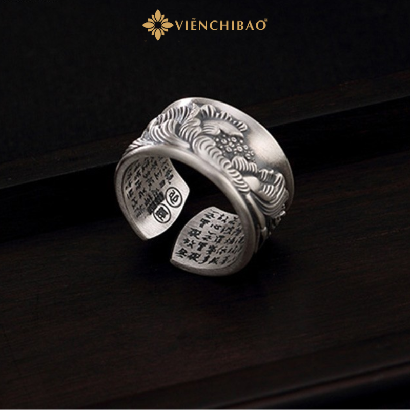 Nhẫn bạc nữ hoa mẫu đơn