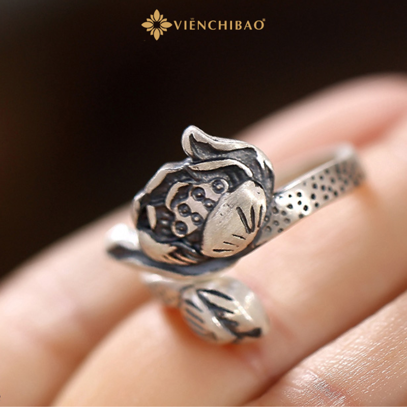 Nhẫn bạc nữ hoa sen bạc s925