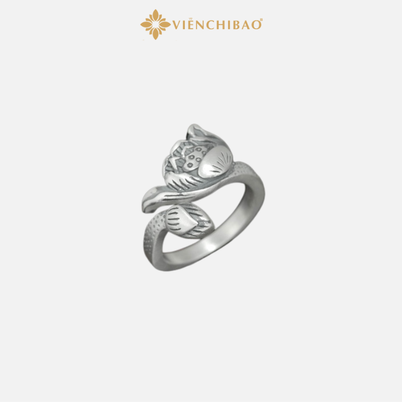 Nhẫn Bạc Nữ Hoa Sen Bạc S925 Viễn Chí Bảo