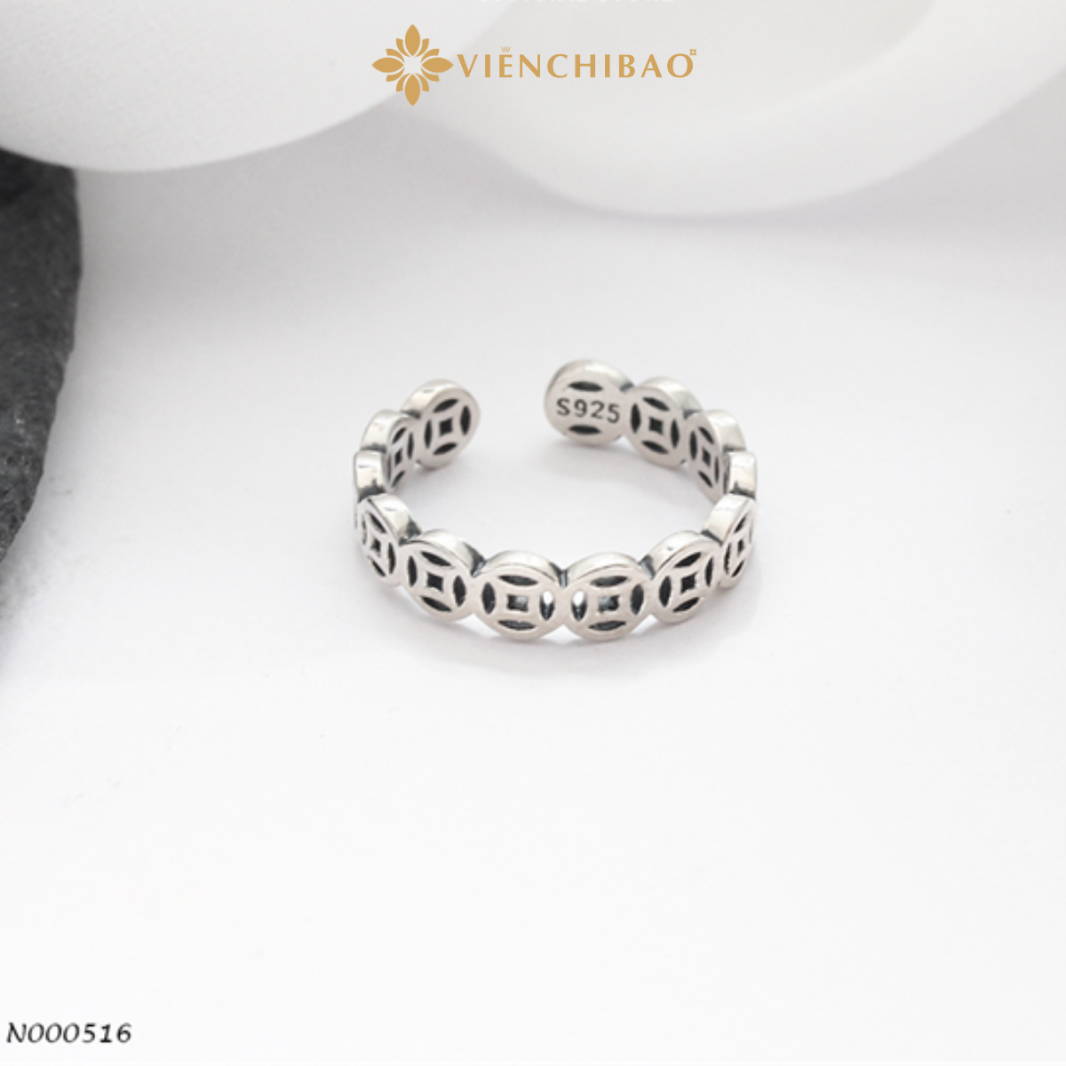 Nhẫn bạc nữ kim tiền