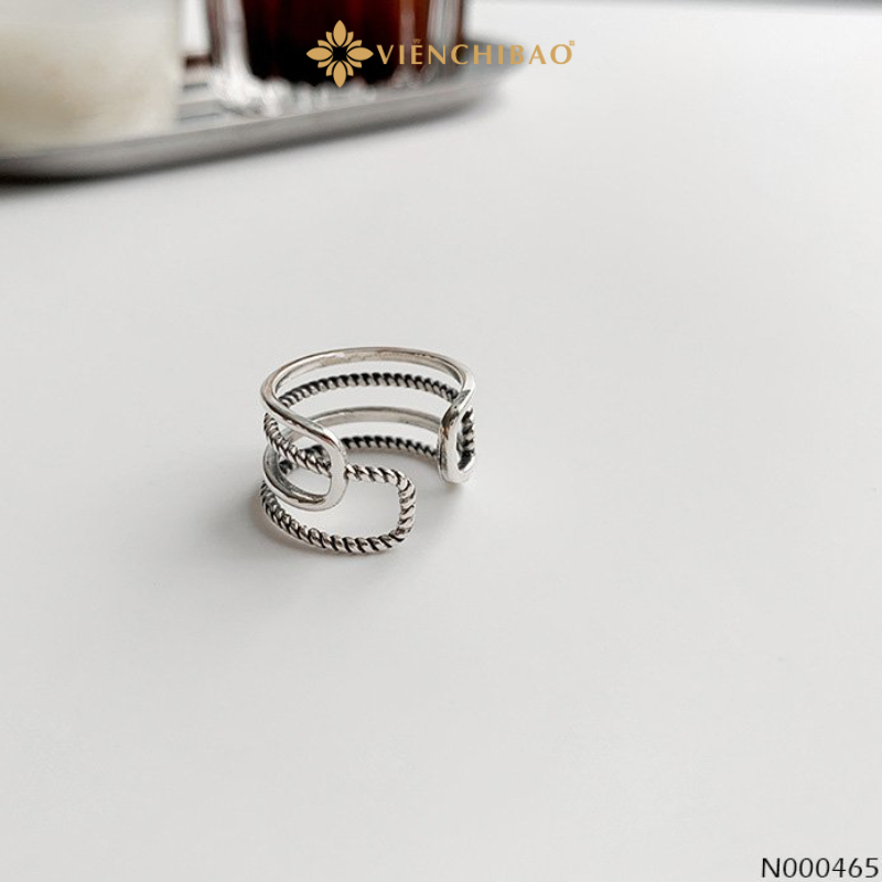 Nhẫn bạc nữ xoắn