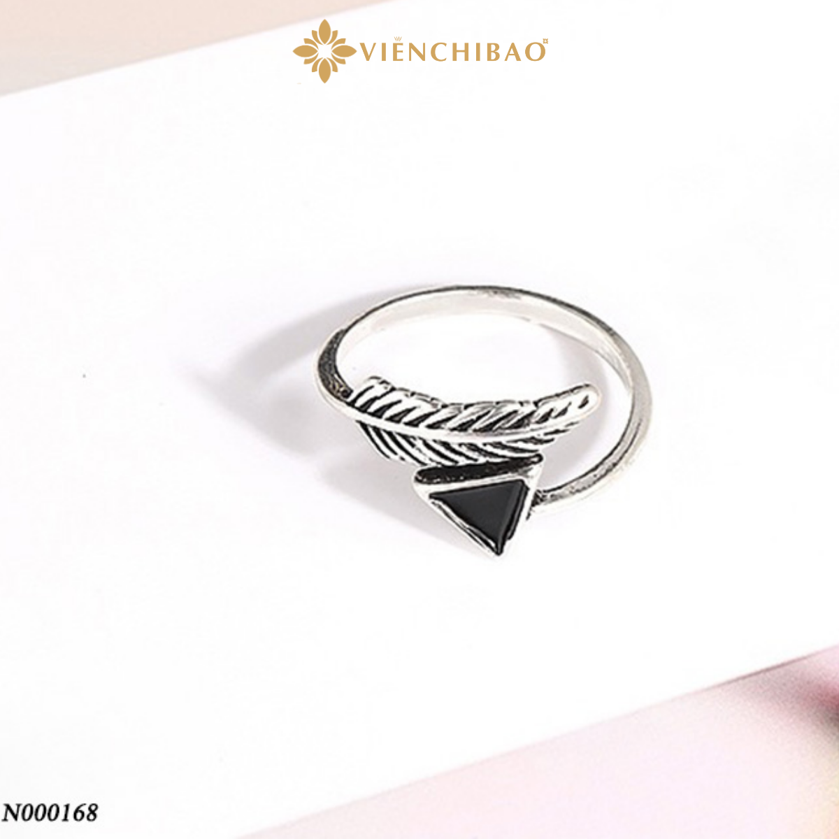 Nhẫn bạc thái lông vũ