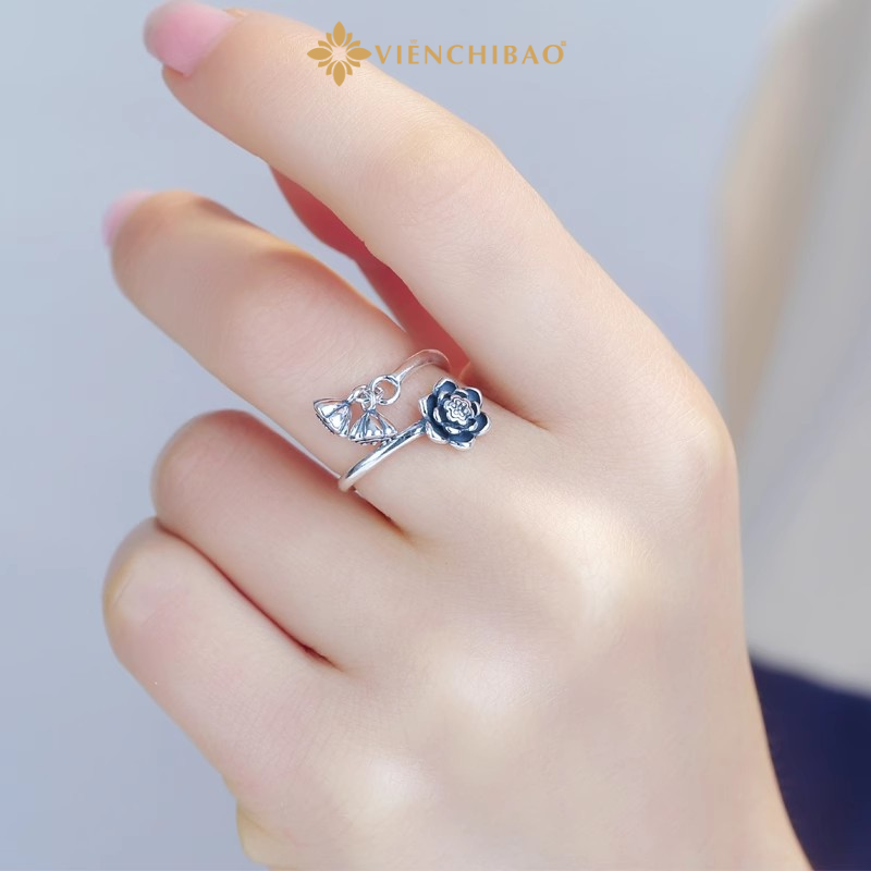 Nhẫn nữ hoa sen bạc thái S925 Nhan-nu-hoa-sen-Bac-thai-S925