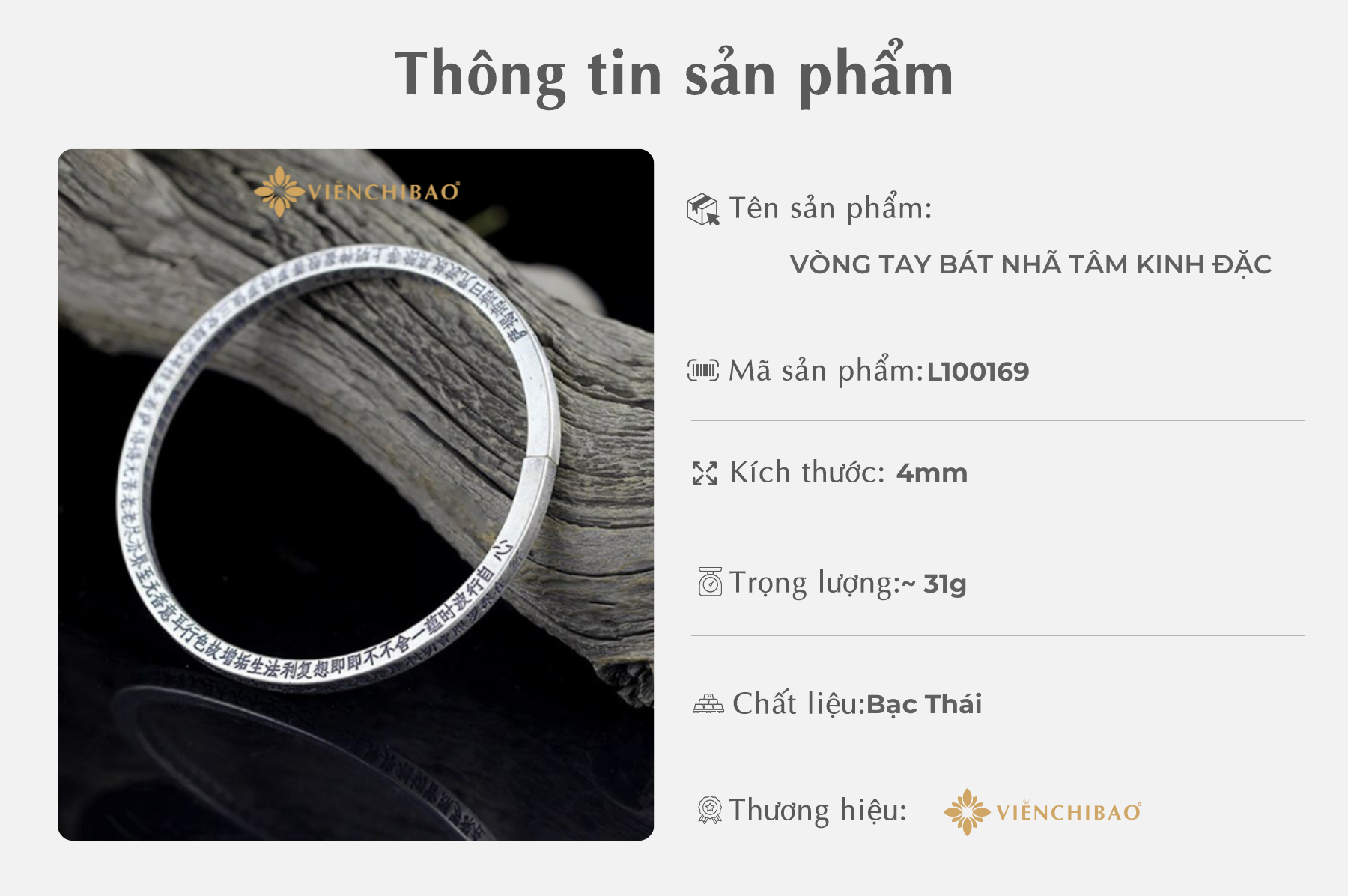 Thông tin sản phầm vòng tay bạc nam 