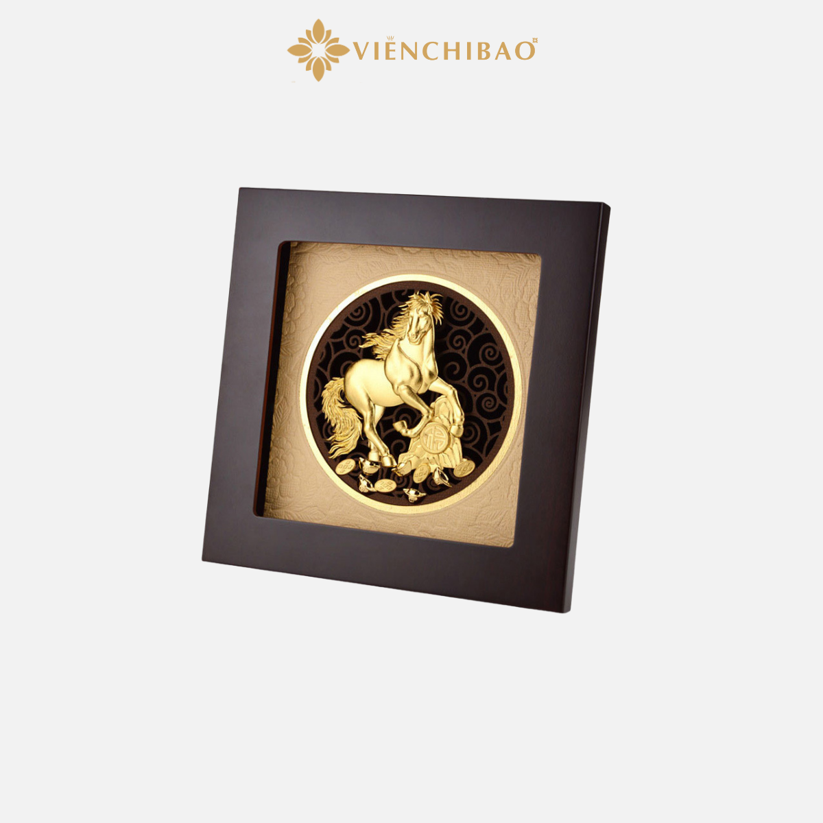 Tranh Độc Mã Dát Vàng 24K - Viễn Chí Bảo