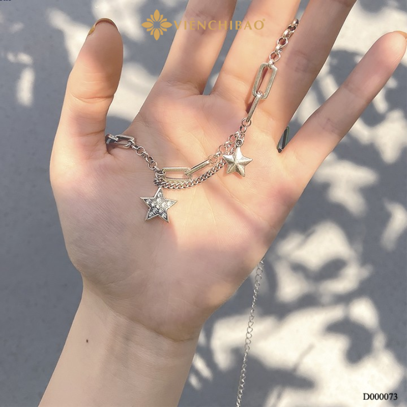 Vòng cổ choker bạc nữ