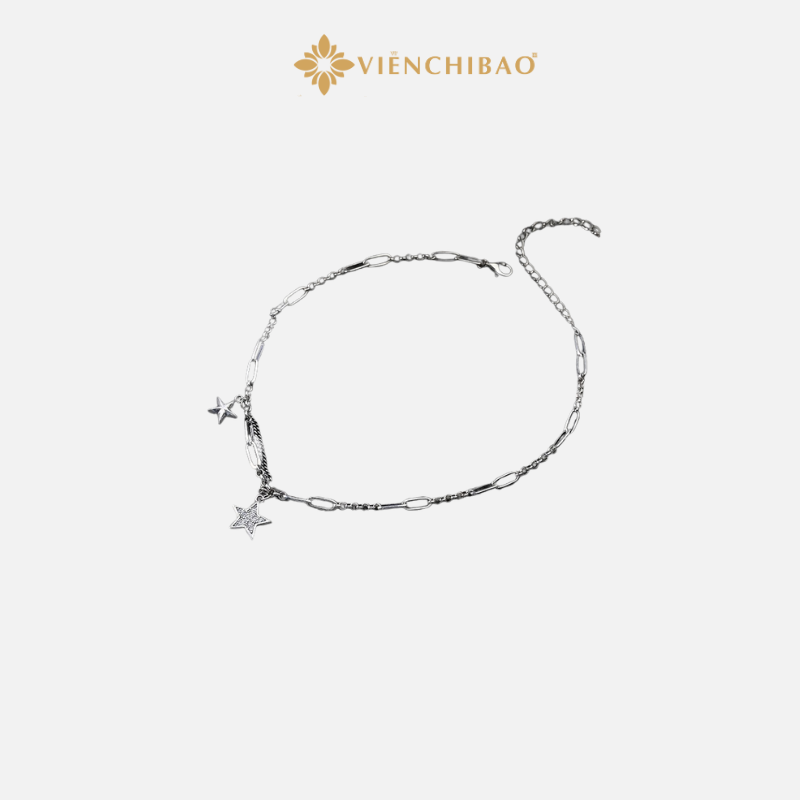 Vòng cổ choker bạc nữ