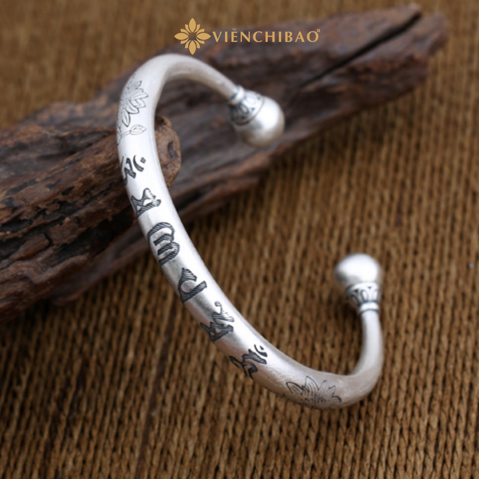 Lắc tay bạc thái hoa sen