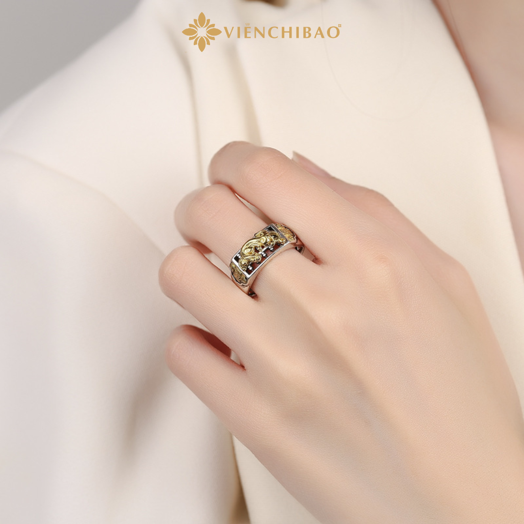 nhẫn bạc nam tỳ hưu bàn tính tài lộc