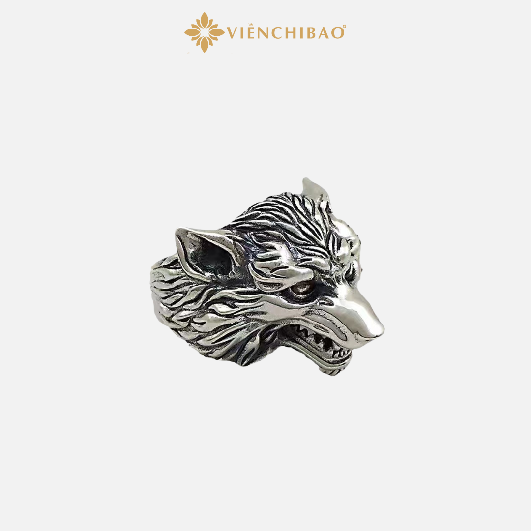 Nhẫn bạc thái nam sói bạc cá tính