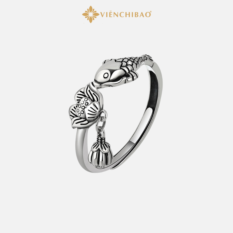 Nhẫn Lý Ngư Liên Hoa - Bạc S925 VIỄN CHÍ BẢO