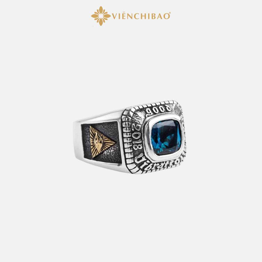 nhẫn the god's eye blue topaz