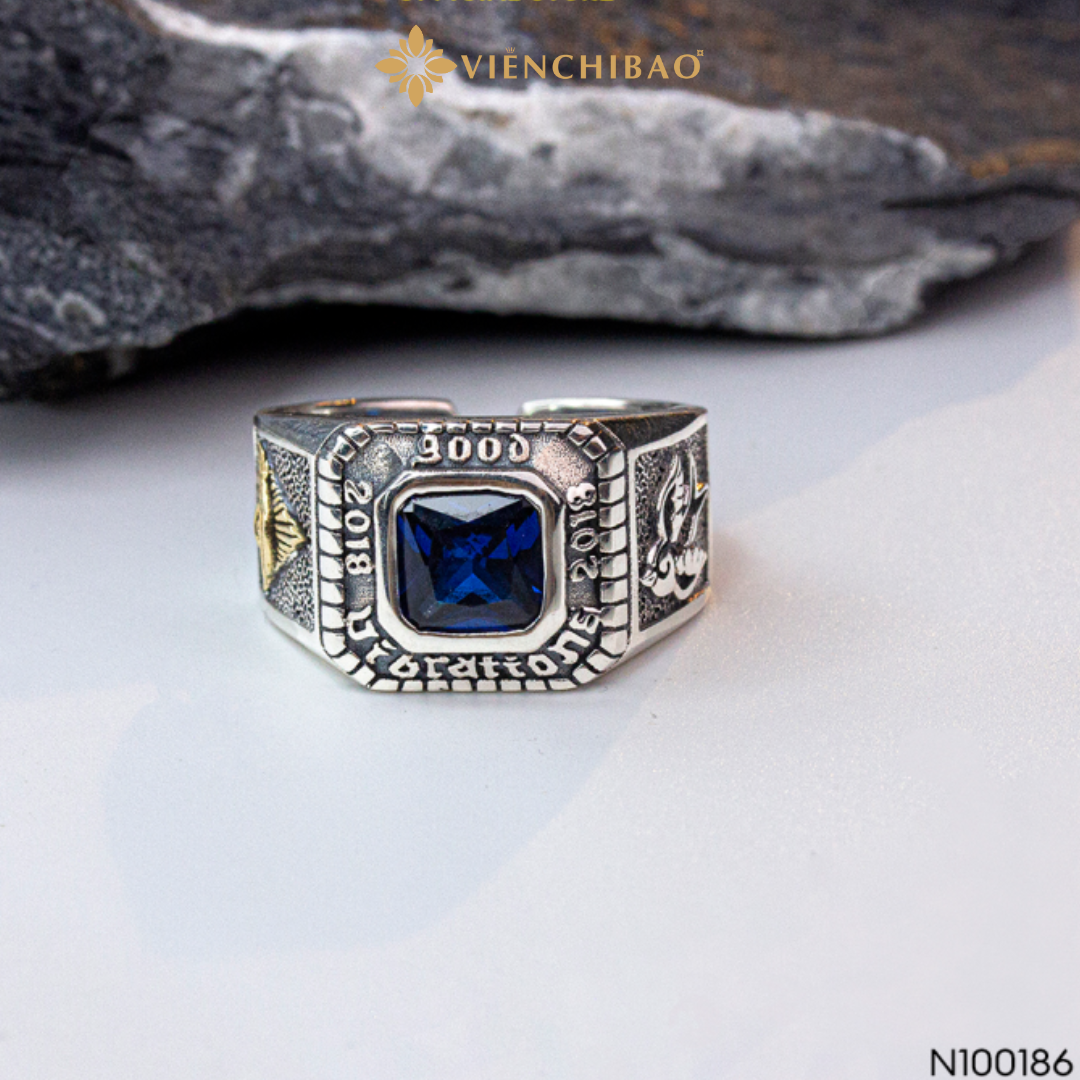 nhẫn the god's eye blue topaz