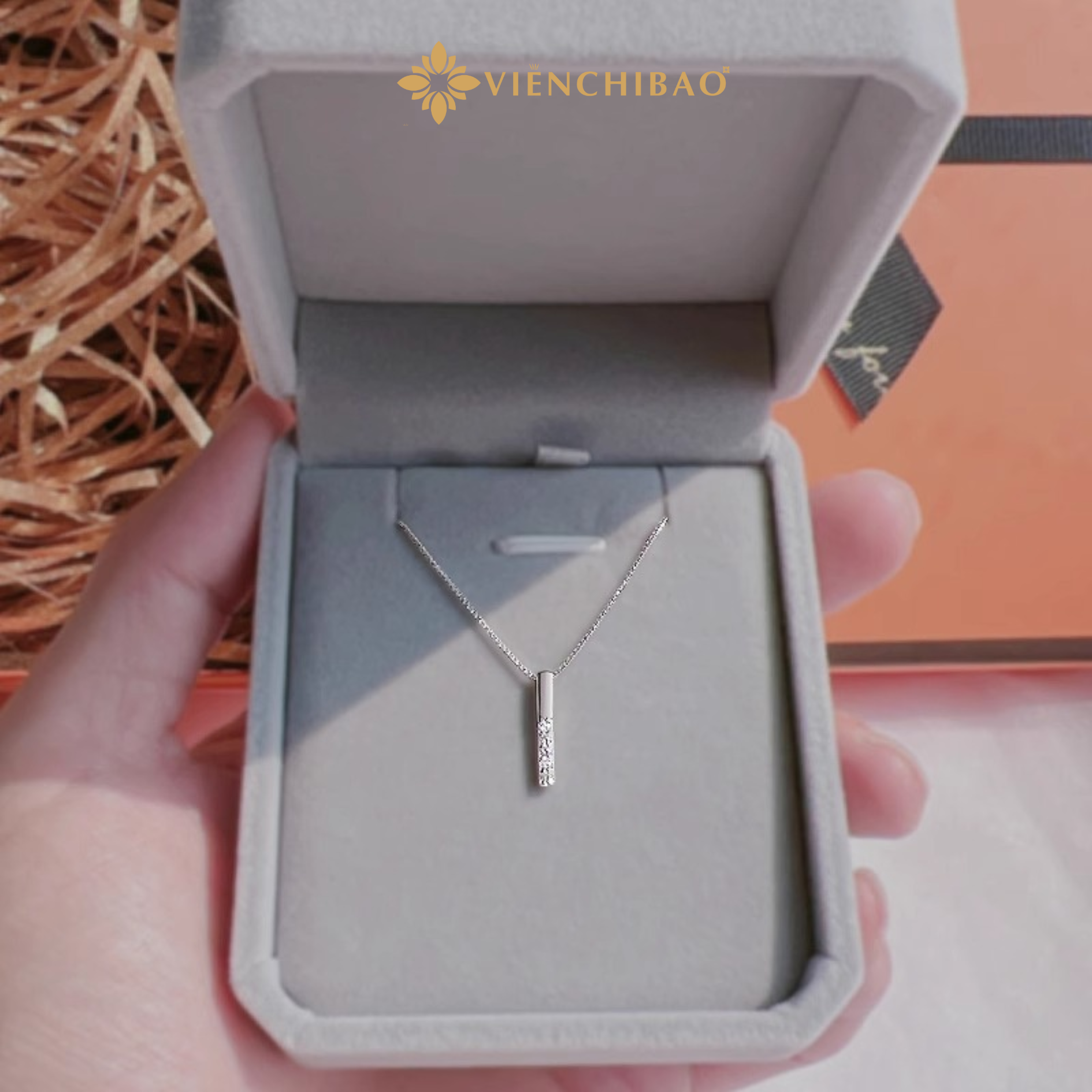 Dây chuyền bạc nữ Classic đính đá - Bạc Ta