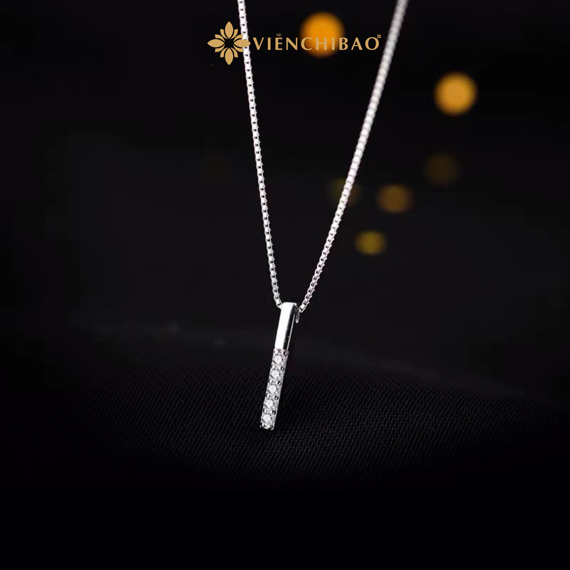 Dây chuyền bạc nữ Classic đính đá - Bạc Ta