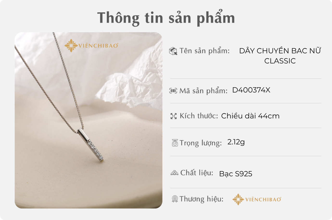 DÂY CHUYỀN BAC NỮ CLASSIC