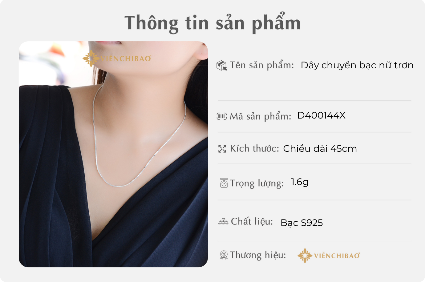 Dây chuyền bạc nữ trơn
