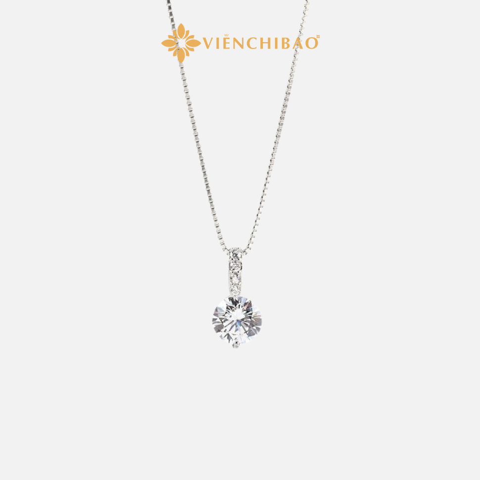 Dây chuyền mặt đá tròn S925 - Viễn Chí Bảo- D400483