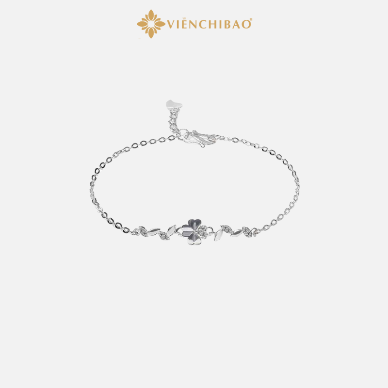 Lắc Tay Nữ Cỏ Bốn Lá Đính Đá - Viễn Chí Bảo - L400728