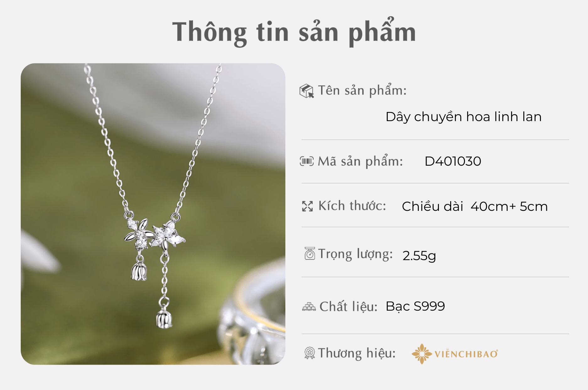 Dây chuyền hoa linh lan