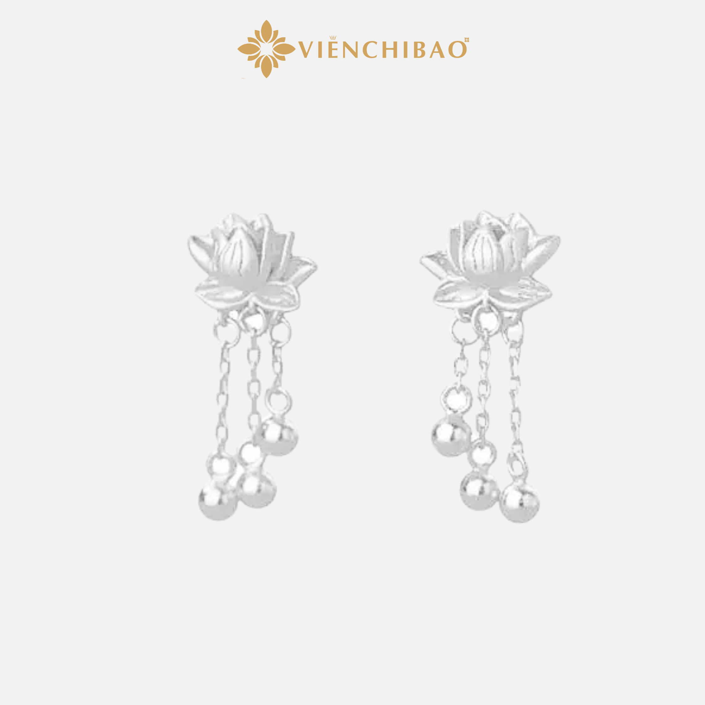 BÔNG TAI LIÊN HOA BẠC S999 - VIỄN CHÍ BẢO - B400068