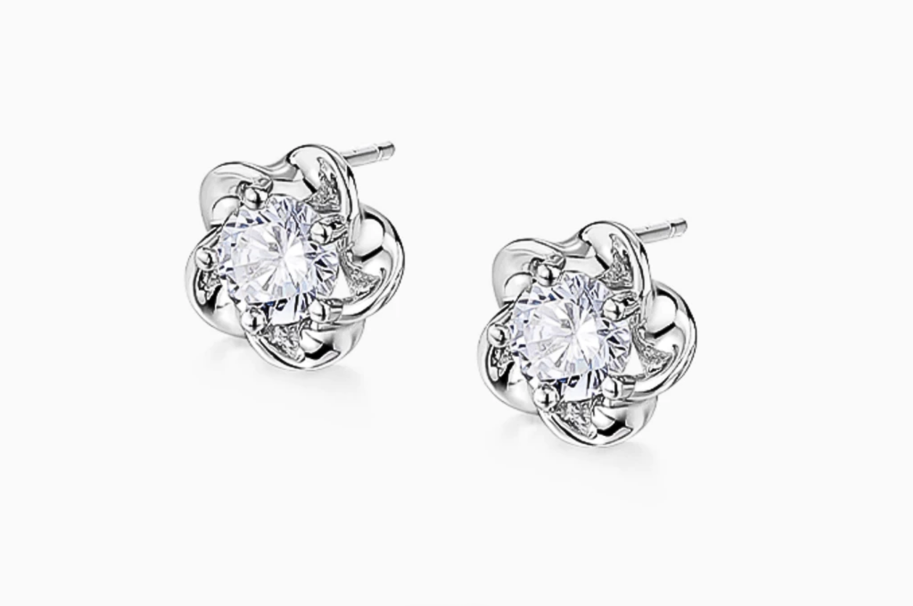 Bông tai hoa 5 cánh đính đá