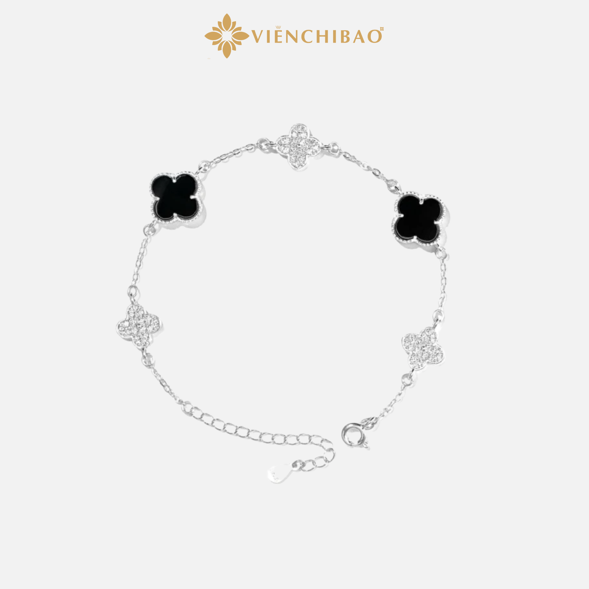 Lắc tay bạc cỏ 4 lá