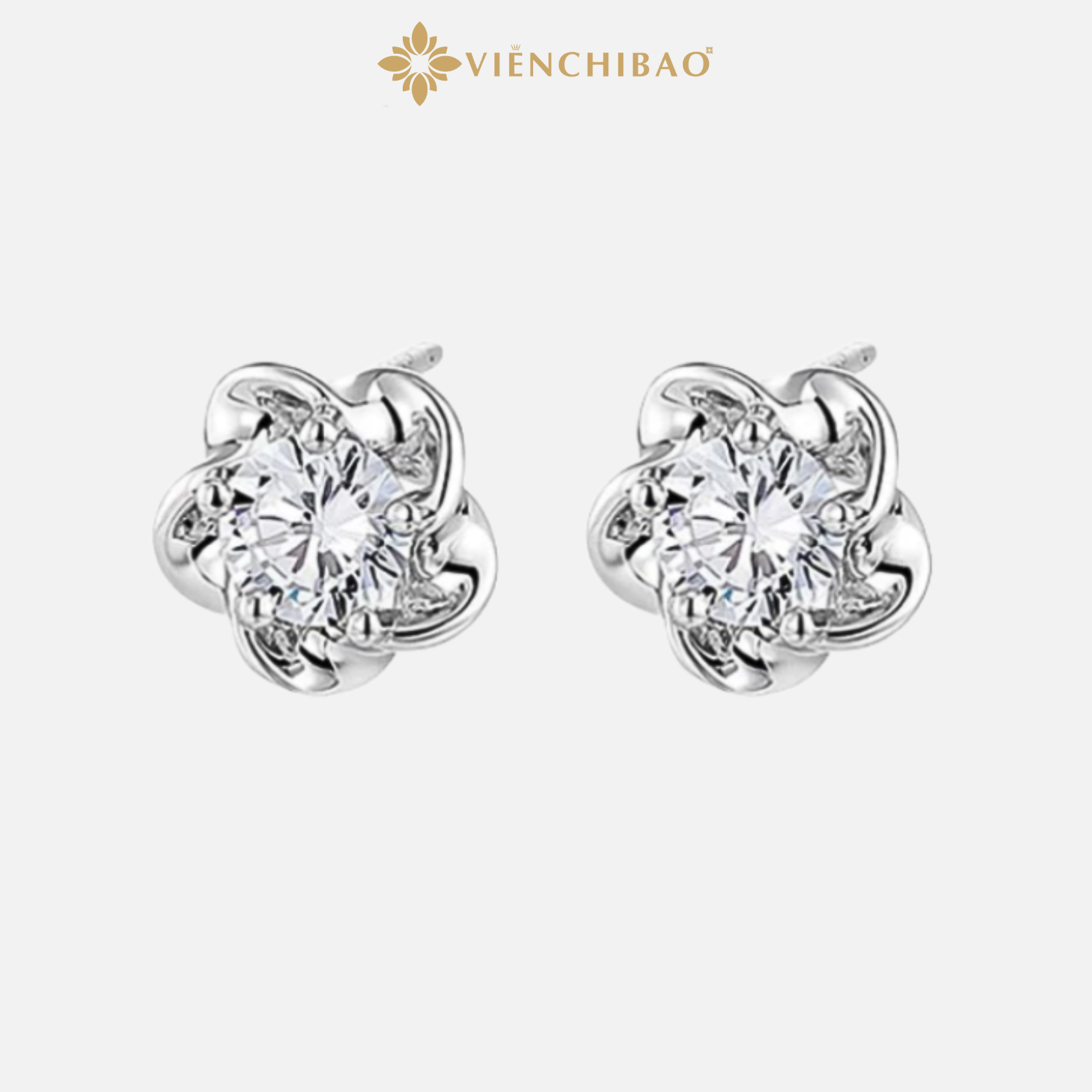 BÔNG TAI HOA NĂM CÁNH ĐÍNH ĐÁ- VIỄN CHÍ BẢO - B400155