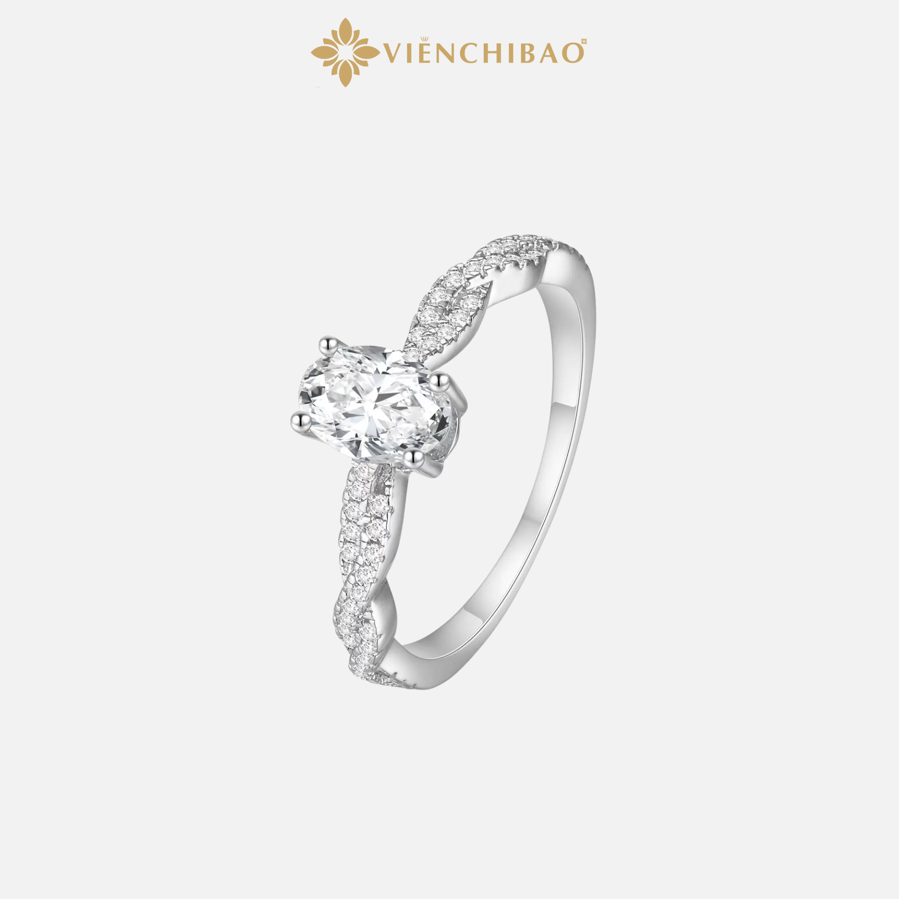 NHẪN XOẮN ĐÍNH ĐÁ CUBIC ZIRCONIA - VIỄN CHÍ BẢO - N400039