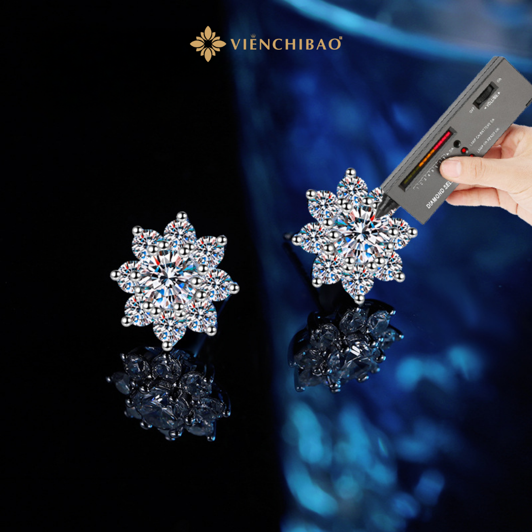 Bông tai Hoa Sen Moissanite
