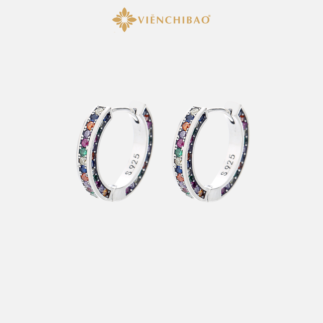 BÔNG TAI NỮ ĐÍNH ĐÁ NHIỀU MÀU - VIỄN CHÍ BẢO B400192