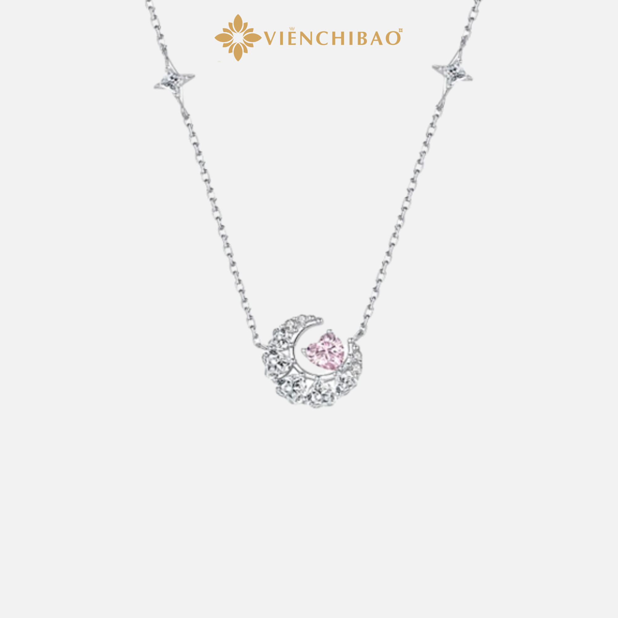 Dây chuyền mặt trăng đính đá zircon