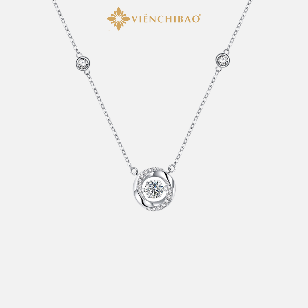 Dây chuyền tình yêu vũ trụ đính đá cz - Viễn Chí Bảo - D001012