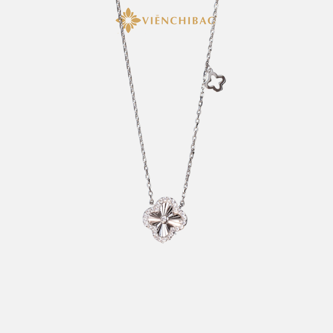 Dây chuyền cỏ 4 lá đính đá - Viễn Chí Bảo - D400722