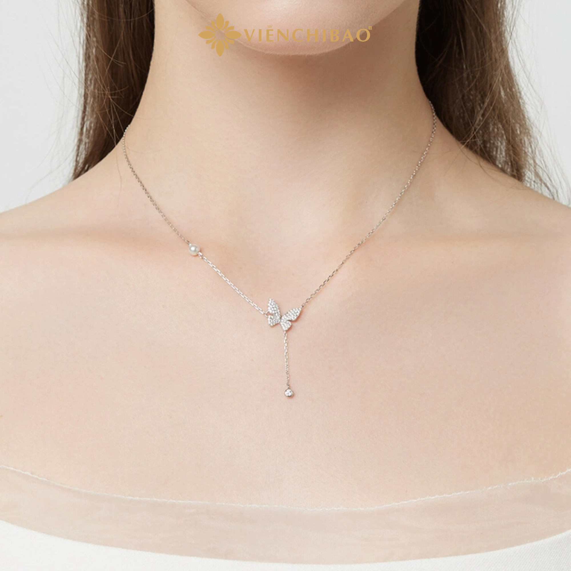 Dây chuyền hồ điệp ngọc trai