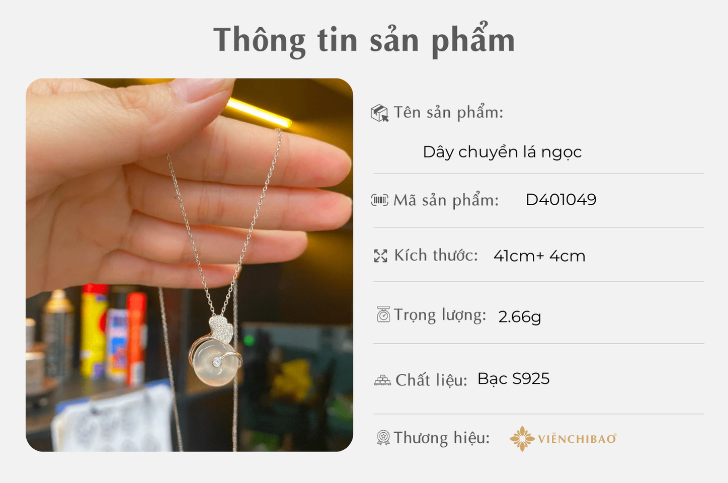 Dây chuyền lá ngọc