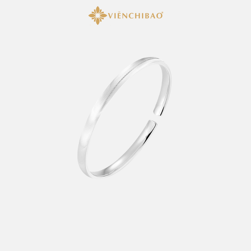 Kiềng Tay Mắt Mèo Hở - Bạc S999 - Viễn Chí Bảo - L001347