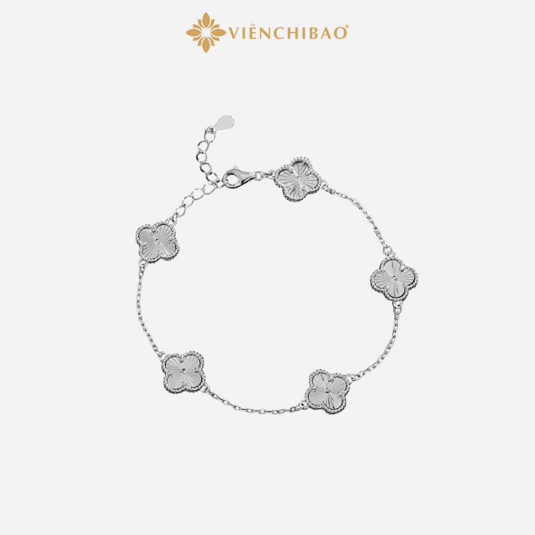 Lắc Tay Cỏ Bốn Lá May Mắn - Bạc S925 - Viễn Chí Bảo