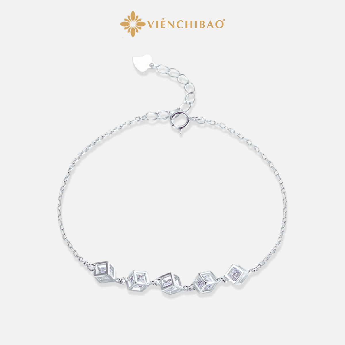 Lắc Tay Bạc Khối Lập Phương