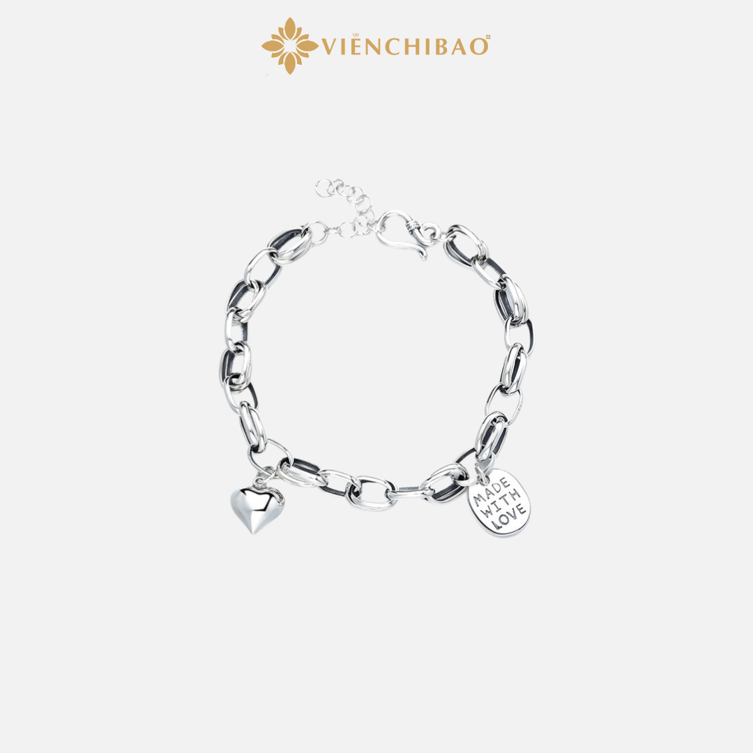 LẮC TAY NỮ DÂY XÍCH CHARM TRÁI TIM - VIỄN CHÍ BẢO L100052