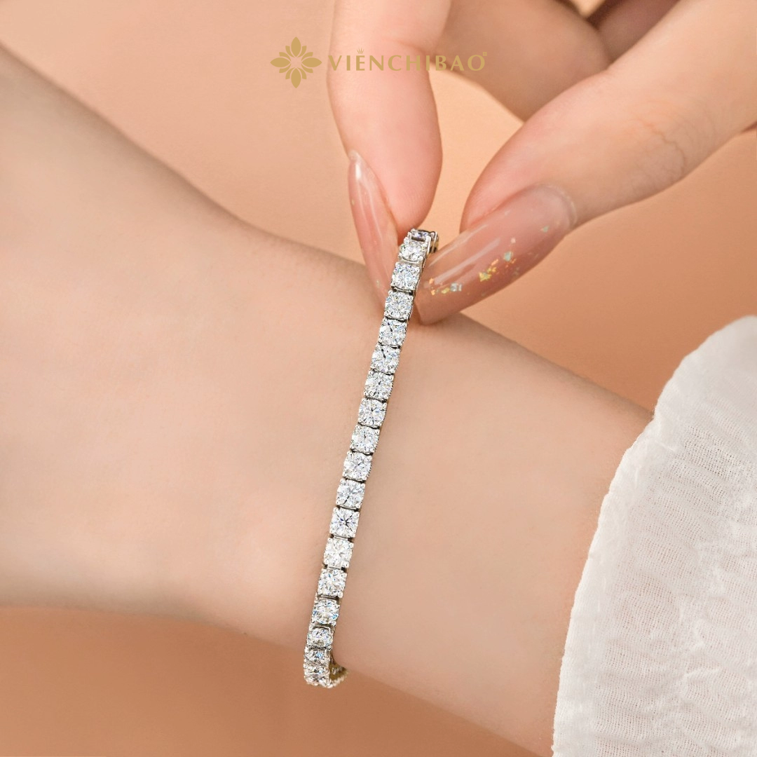 Lắc Tay Tennis Đính Đá Moissanite