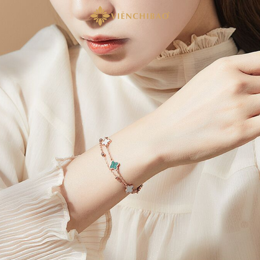 Lắc tay cỏ 4 lá đá xanh trắng Lac-tay-co-4-la-xi-vang-hong-da-xanh-trang