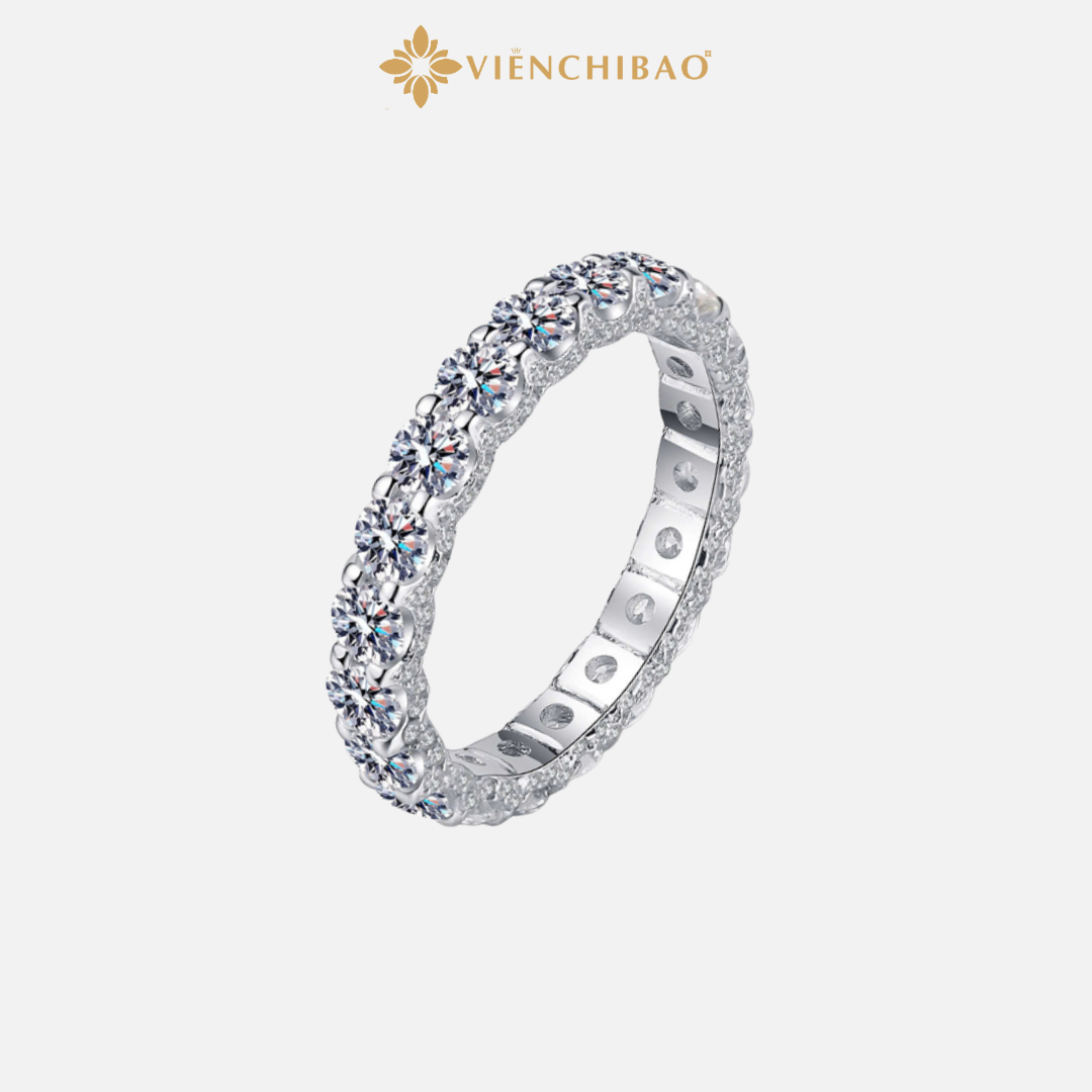 Nhẫn Tàng Hình Đính Full Đá Moissanite - Viễn Chí Bảo