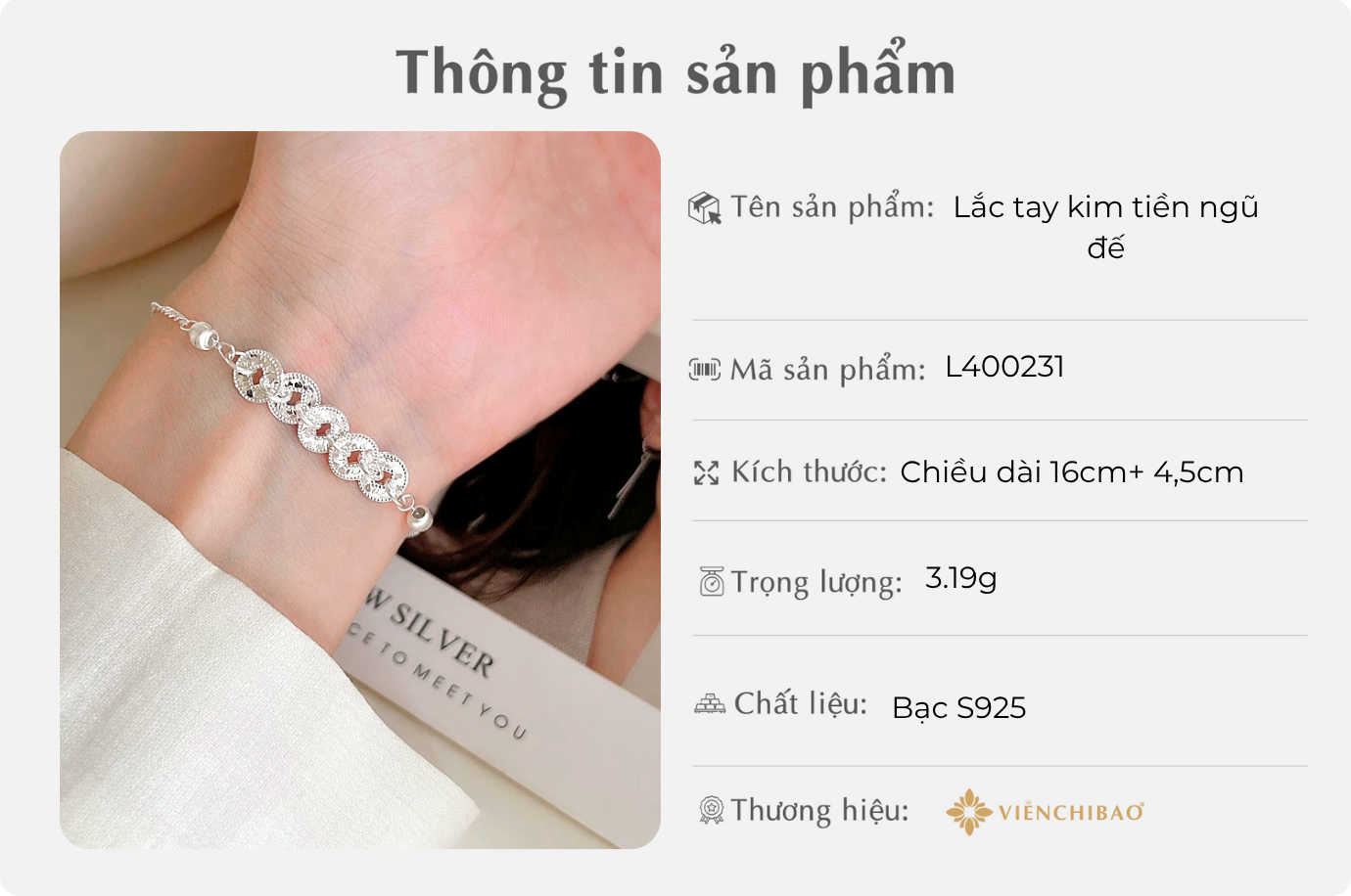 Lắc tay kim tiền ngũ đế