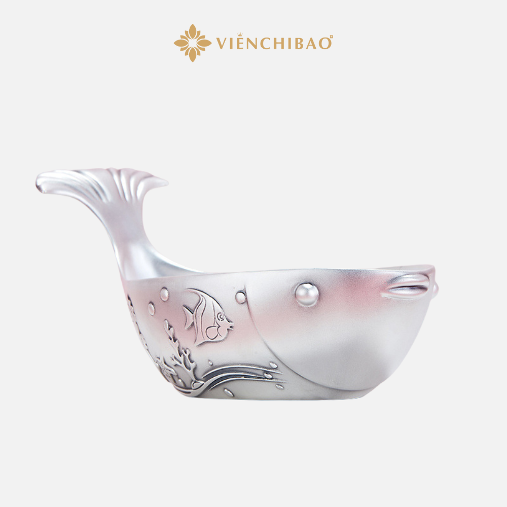 Bộ Bát Đũa Thìa Hình Cá Bạc S999 Độc Đáo - Viễn Chí Bảo