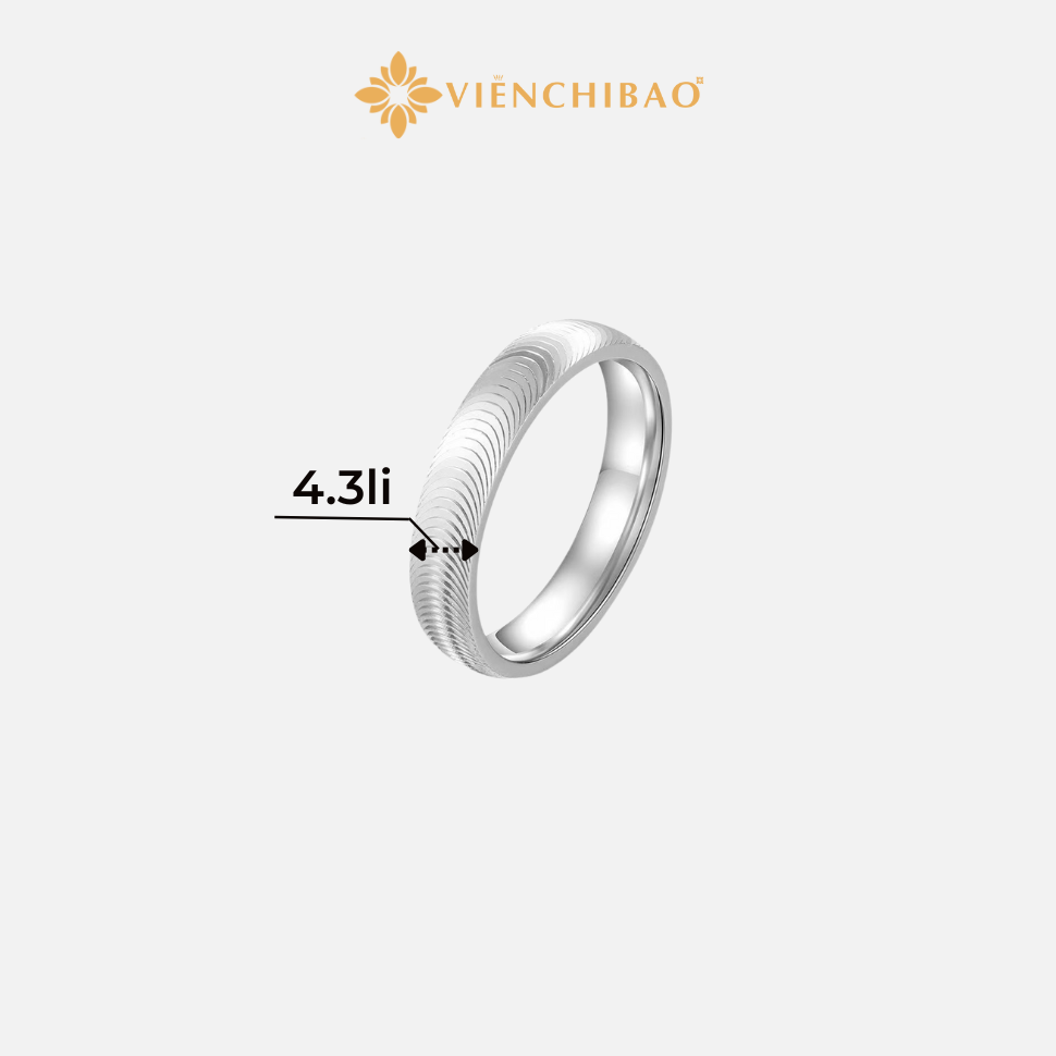 Nhẫn mắt mèo bản 4.3li bạc S999 - Viễn Chí Bảo