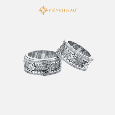 Nhẫn xoay răng cưa đính đá moissanite - Viễn Chí Bảo - N101276